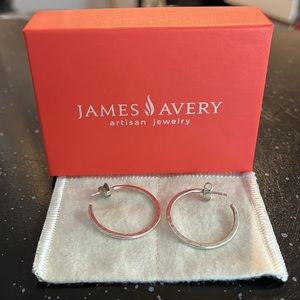 James Avery medium hammered hoop earrings silver